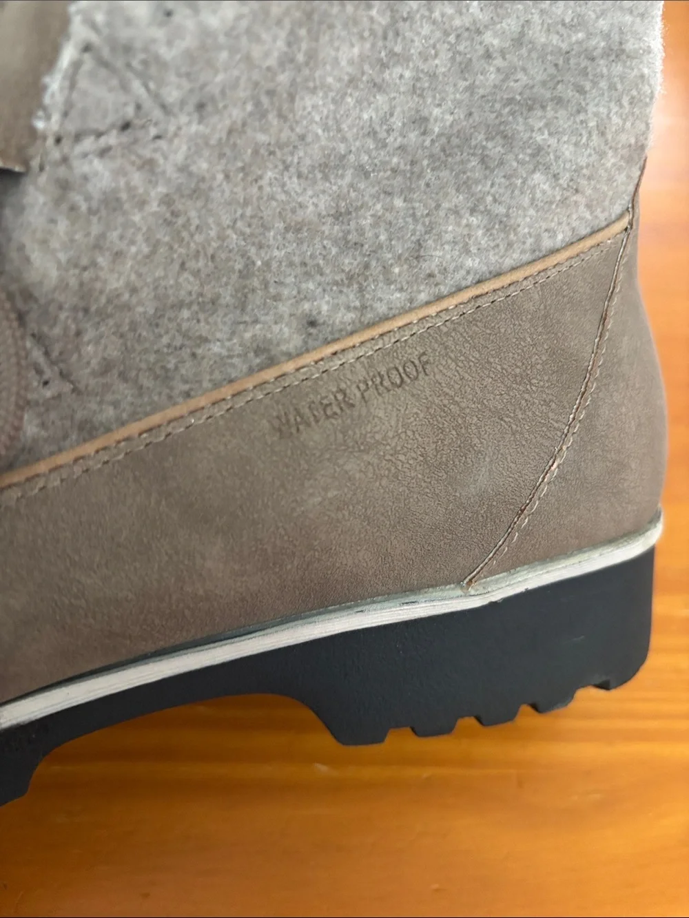 JBU Gray Faux-Fur Lace-Up Winter Boots with Pom Detail